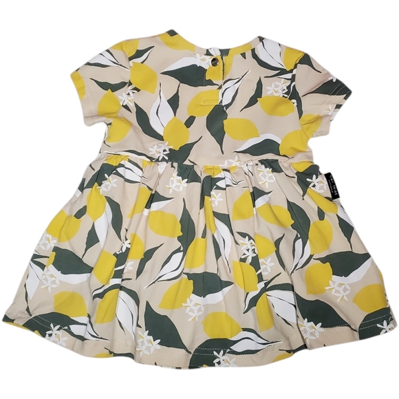 Tiny Tribe One-piece Skirted Bodysuit Tan Lemon Baby Girls 9-12 Months - Picture 2 of 4